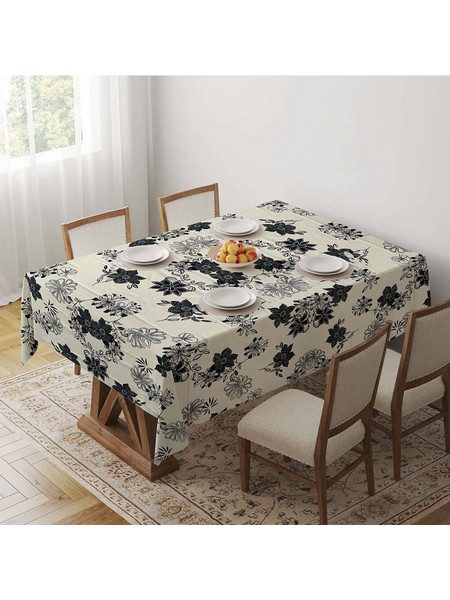 Τραπεζομάντηλο 154DMD1123 Ecru-Black Hermia 140X180 Polyester,Βαμβάκι