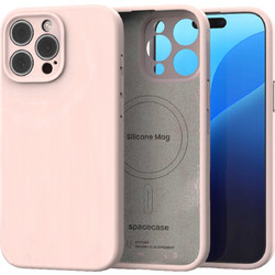 Θήκη iPhone 15 Pro Spacecase Silicone Mag Case Σιλικόνης με MagSafe - Baby Pink (5905719137823)