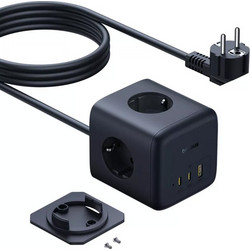 Baseus Πολύπριζο 3 Θέσεων Enerfill FA11 6-in-1 Charging Station Power Strip 67W 1.5m 1xUSB-A 2xUSB-C - Μαύρο (E00082100123-00)