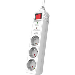 Crystal Audio CP3-1300-70 Λευκό Πολύπριζο Προστασίας Schuko 3 Θέσεων 1300j/70db (381022)