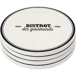 BISTROT ΣΕΤ 4 ΤΕΜ. ΣΟΥΒΕΡ ΚΕΡΑΜΙΚΟ ΜΑΥΡΟ & ΑΣΠΡΟ - MARVA - 196392