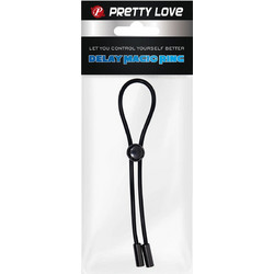 Pretty Love Cord Penis Ring & Testicles Ρυθμιζόμενο Ελαστικό Δαχτυλίδι Πέους & Όρχεων Σιλικόνης Μαύρο