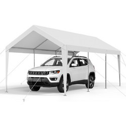 VEVOR Στέγαστρο Αυτοκινήτου 10 x 20 FT Φορητή Σκηνή Στεγασμένου Αυτοκινήτου Βαρέως Τύπου Λευκή