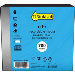 CD-R 123ink, 80 λεπτά, 10 τεμάχια σε λεπτή συσκευασία