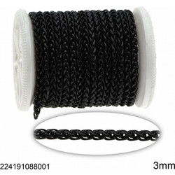 Αλυσίδα Ατσάλινη Spiga 3mm224191088 ΜΑΥΡΟ 1ΜΕΤΡΟ