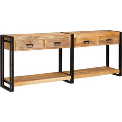vidaXL Τραπέζια Κονσόλες 2 τμχ. Καφέ 200 x 33 x 75 εκ