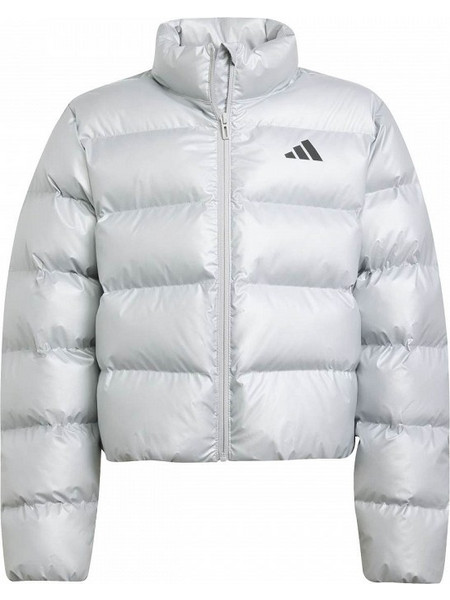 Adidas Αθλητικό Παιδικό Μπουφάν Χειμωνιάτικο Puffer Αντιανεμικό Λευκό Ασημί JM1670