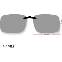 T.COOK CLIP ON SUNGLASSES GREY (59X42) 4340
