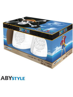 AbyStyle Σετ Ποτήρια Νερού Γυάλινα Luffy & Ace 2τμχ ABYVER184