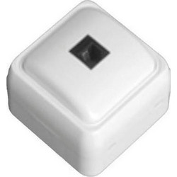 Eurolamp Πρίζα ΜΙΝΙ Τηλεφώνου Μονή RJ11 6P4C Λευκή IP20 - Eurolamp - 147-16243