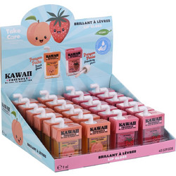 Lip Gloss Kawai Fruits Take Care (Stand 24 τεμάχια)