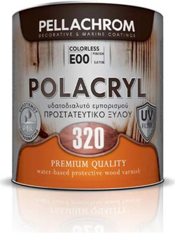 Pellachrom Polacryl 320 Βερνίκι Επιφάνειας Ξύλου Νερού Satin Γκρι 0.75lt