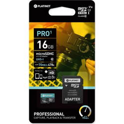 Platinet Pro1 microSDHC 16GB Class 10 UHS-I + Adapter