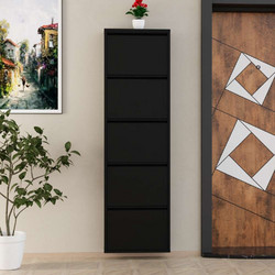 Hanah Home Παπουτσοθήκη 5 Piece Μεταλλική Black 50x15x169cm 159ORN1109