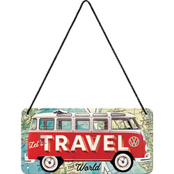 Nostalgic Μεταλλική κρεμαστή ταμπέλα VW Bulli - Lets Travel The World