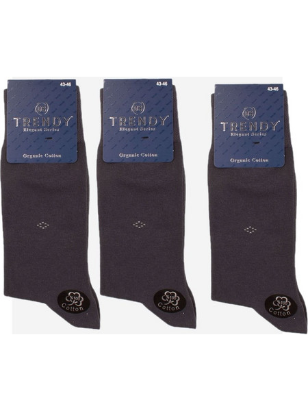 Trendy Ανδρικές Κάλτσες Ανθρακί 3Pack ORG50