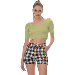 Crop Top Ριπ - Λαχανί