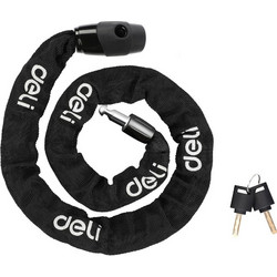 DELI κλειδαριά ποδηλάτου με κλειδί DL508021, Φ4mm, 1m, μαύρη
