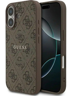 Guess Θήκη PU Leather 4G Colored Ring MagSafe iPhone 17 Brown
