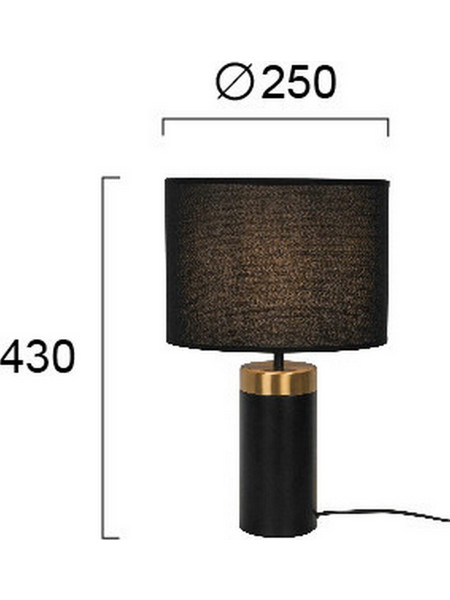 Viokef 4279000 Πορτατίφ Ε27 Μαύρο Φ25xΥ43cm