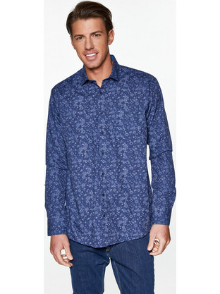 Snta Πουκάμισο με Μακρύ Μανίκι Floral Chantelle Navy - Μπλε Navy