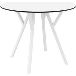 Siesta Max Στρογγυλό Τραπέζι Κήπου Γυάλινο Λευκό 90x74cm 20.0824