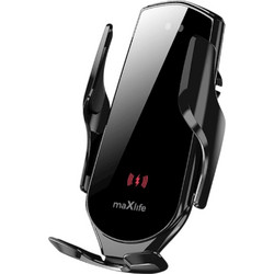 Maxlife Βάση Κινητού για Αεραγωγό Αυτοκινήτου MXCH-08 με Αυτόματο Μηχανισμό & Ασύρματη Φόρτιση 15W Μαύρη