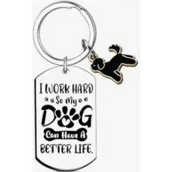 Μπρελόκ Σκύλου I Work Hard Dog Better Life 5x2.8cm