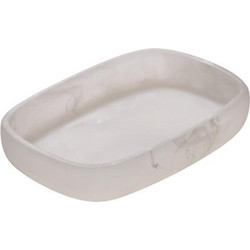 Σαπουνοθήκη marble εκρού polyresin 13,5x9,5x2,5cm
