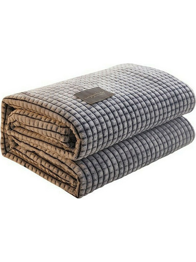 Βελουτέ Κουβέρτα Πικέ Διπλή 200x230cm Γκρι
