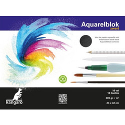 ΜΠΛΟΚ ΑΚΟΥΡΕΛΑΣ KANGARO 32Χ24 300GR 16Φ - ΜΑΥΡΟ K-5312