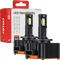 Amio Amio - Λαμπτήρες LED Φώτων Εμπρός τύπου D1S/D1R βάση PK32d-2 τάση λειτουργίας 12V απόδοσης 110W (11132lm) XD PRO Series FULL CANBUS 6500K με ψύκτρα Plug & Play για Επιβατικά Αυτοκίνητα - 2 τεμ. (