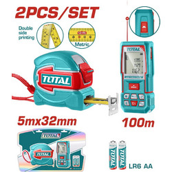 TOTAL ΕΠΑΓΓ. ΣΕΤ ΜΕΤΡΗΤΗΣ ΑΠΟΣΤ. LASER 100m 2ΤΕΜ (TOS250902M)