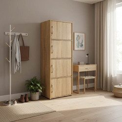 Ντουλάπι-στήλη Soline pakoworld σε sonoma απόχρωση 40x34.5x120εκ SONOMA 12mm Particle Board