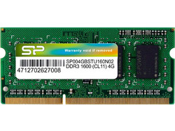Silicon Power 4GB (1X4GB) DDR3 RAM 1600MHz SoDimm SP004GBSTU160N02