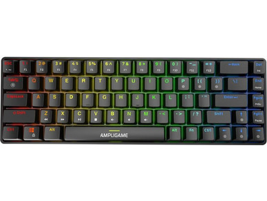 Fifine GK1 Μηχανικό Gaming Πληκτρολόγιο 65% με Custom Red Διακόπτες RGB Black