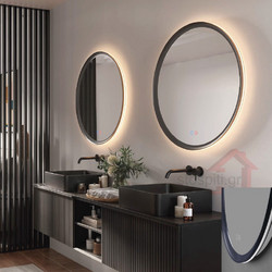 Καθρέπτης Μπάνιου Led Imex Torino O80cm με μπλε κορνίζα TORI03780AO