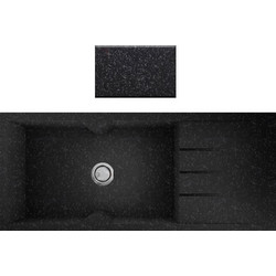 Crown Quadra Q-16 Ένθετος Νεροχύτης Γρανίτη Nero 116x50cm