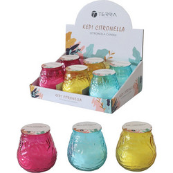ESTIA ΚΕΡΙ CITRONELLA ΣΕ ΓΥΑΛΙΝΟ ΔΟΧΕΙΟ 140gr ASSORTED