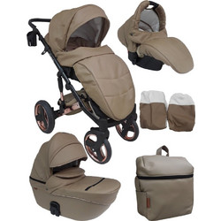 Mikrus Comodo Καρότσι Μωρού 3 σε 1 Gold Mocca 16 Eco Leather