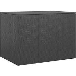 vidaXL Κουτί Μαξιλαριού Κήπου Μαύρο 145x100x103cm Ρατάν Πολυαιθ. 1 τεμ