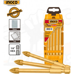 INGCO AKD7058 ΤΡΥΠΑΝΙΑ ΓΥΑΛΙΟΥ 4-10mm ΣΕΤ 5 ΤΜΧ