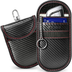 Θήκη Κλειδιών Αυτοκινήτου Tech-Protect KLR100 RFID Signal Blocker Carbon Black / Red