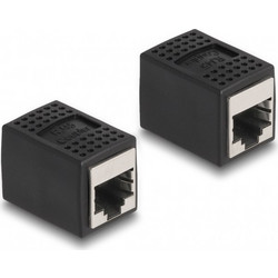 DELOCK αντάπτορας RJ45 θηλυκός 87796, Cat.6a, 8P/8C, μαύρος