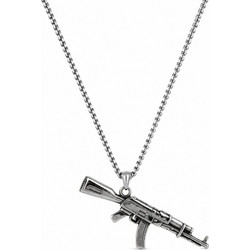 Ghetto AK-47 Stainless Steel Necklace - Silver | 55cm Chain