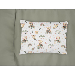 Μαξιλαροθήκη Εμπριμέ kids Cloudy Bear 581 50X70 White-Olive 100% Cotton Dimcol