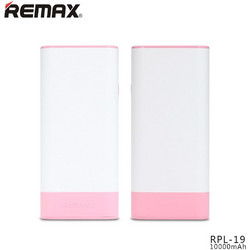 Remax RPL-19 Power Bank 10000mAh με 2 Θύρες USB-A White Pink