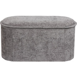 Σκαμπό-μπαούλο Trebia pakoworld γκρι ύφασμα 76x38x38εκ