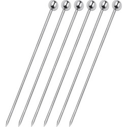 Cilio Σετ Cocktail Sticks από Ανοξείδωτο Ατσάλι 6Τμχ 10,5 cm Ασημί