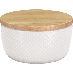 Θήκη για Βαμβάκι Dotty Από Κεραμικό - Λευκό 13,3x8,5 εκ